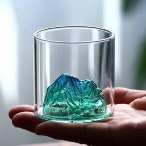 180ml Lot Of 2 3D Cup With Mountain Inside Water For Juice Milk Tea